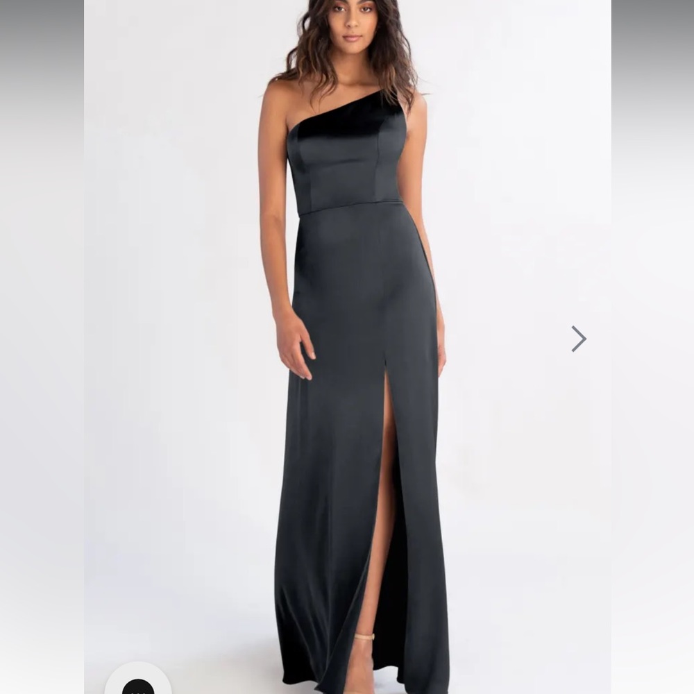 Black Satin Jenny Yoo dress